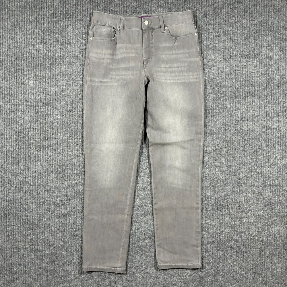 Gloria Vanderbilt Amanda 2.0 Slim Leg Jeans Womens 10 Gray Casual High Rise